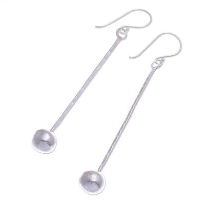 Alternate image for Hammered Sterling Silver Dangle Earrings Shining Swing