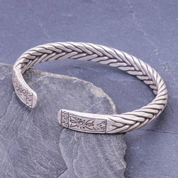 Alternate image for Artisan Crafted Sterling Silver Cuff Bracelet Silver Plaits