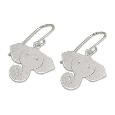 Alternate image for Sterling Silver Dangle Earrings Noble Elephants