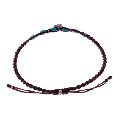 Alternate image for Karen Silver Macrame Anklet with Butterfly Charm Barefoot Walk