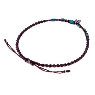 Alternate image for Karen Silver Macrame Anklet with Butterfly Charm Barefoot Walk
