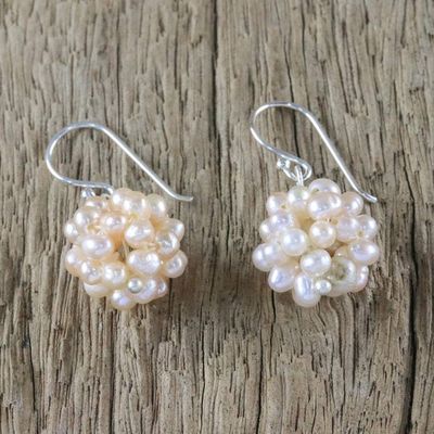 Alternate image for Pearl cluster earrings Snowball