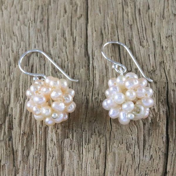 Alternate image for Pearl cluster earrings Snowball