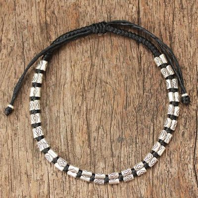 Primary image for Hand Crafted Hill Tribe Silver Braided Bracelet Hill Tribe Midnight