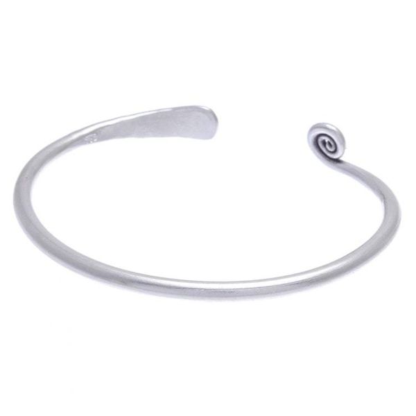Alternate image for Thai Handmade Sterling Silver Cuff Bracelet Fish and Flowers