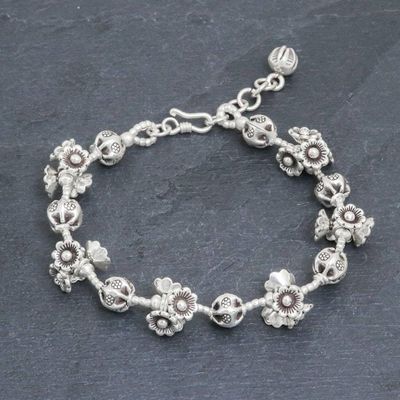 Primary image for Silver Link Bracelet with Extender Chain from Thailand Flying Flower