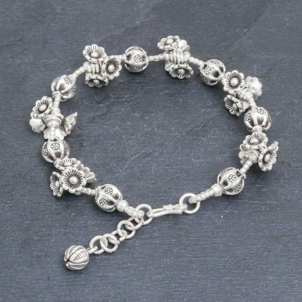 Alternate image for Silver Link Bracelet with Extender Chain from Thailand Flying Flower