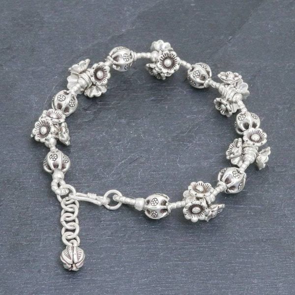 Alternate image for Silver Link Bracelet with Extender Chain from Thailand Flying Flower