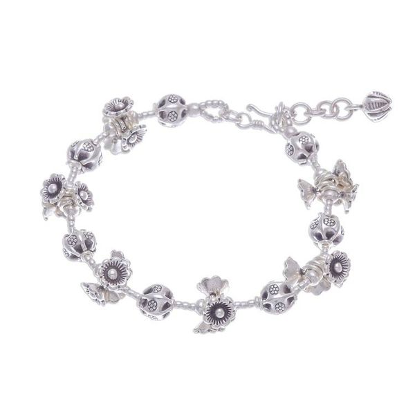 Alternate image for Silver Link Bracelet with Extender Chain from Thailand Flying Flower