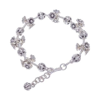 Alternate image for Silver Link Bracelet with Extender Chain from Thailand Flying Flower