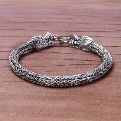 Alternate image for Mens Sterling Silver Naga Chain Bracelet from Thailand Air and Fire