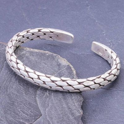 Primary image for Thai Hand Made Sterling Silver Cuff Bracelet Chunky Braid