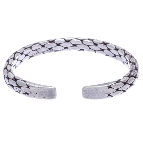 Alternate image for Thai Hand Made Sterling Silver Cuff Bracelet Chunky Braid