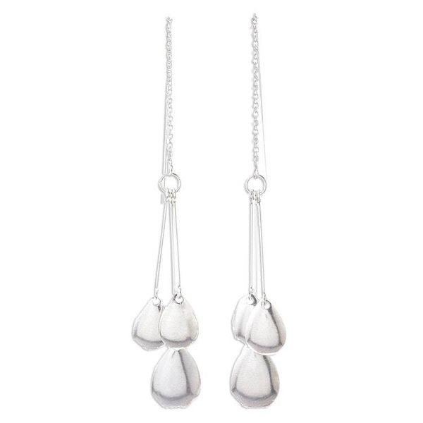 Alternate image for Drop-Pattern Sterling Silver Dangle Earrings from Thailand Fashionable Drops