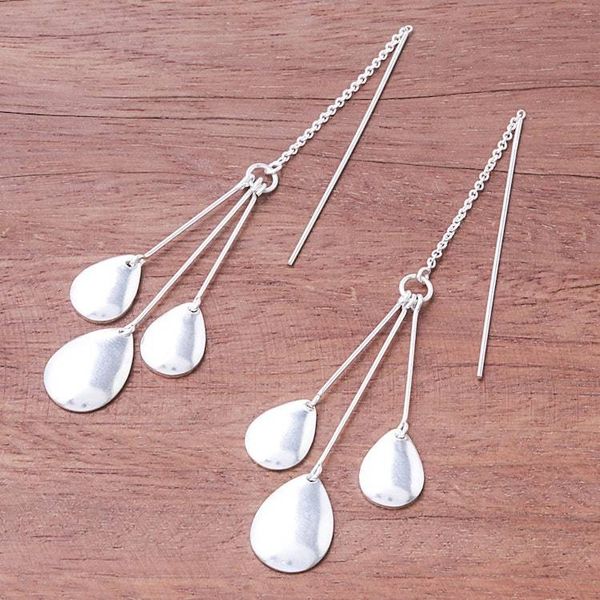 Alternate image for Drop-Pattern Sterling Silver Dangle Earrings from Thailand Fashionable Drops