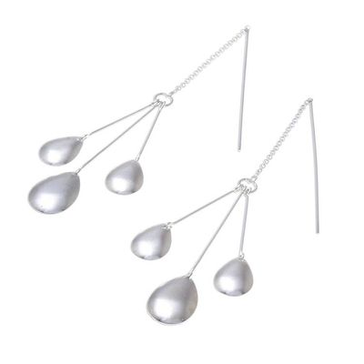 Alternate image for Drop-Pattern Sterling Silver Dangle Earrings from Thailand Fashionable Drops