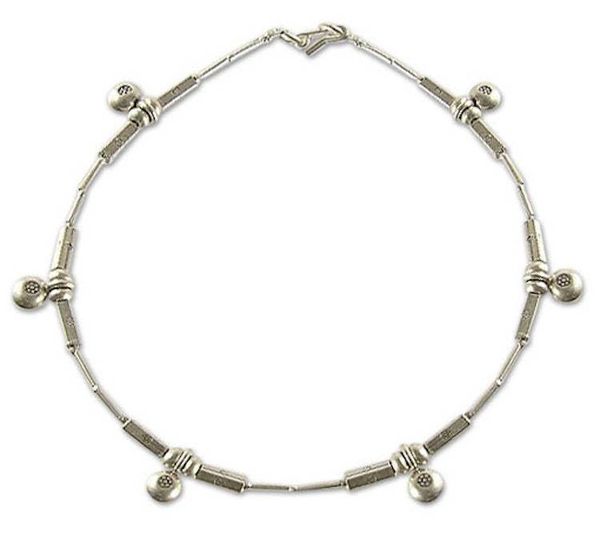 Alternate image for 950 Silver Charm Anklet Dainty Blossoms