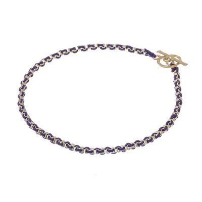 Alternate image for Gold Plated Brass Chain Bracelet in Purple from Thailand Golden Day in Purple