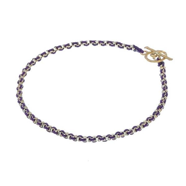 Alternate image for Gold Plated Brass Chain Bracelet in Purple from Thailand Golden Day in Purple