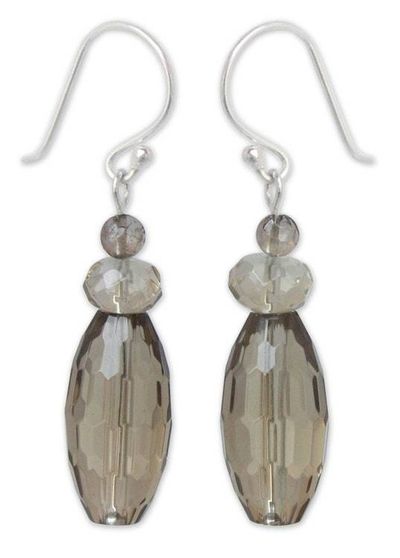 Alternate image for Handcrafted Smoky Quartz Earrings Evening Mystique
