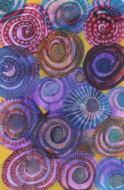 Primary image for Abstract Modern Spiral-Themed Watercolor on Paper Painting Spiral Dreamscape