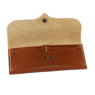 Alternate image for Handcrafted Leather Wallet in Chestnut from Thailand Simple Traveler in Chestnut