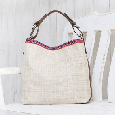 Alternate image for Hemp Shoulder Bag with Hmong-Style Trim Hmong Hemp