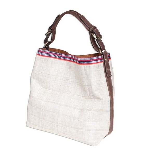 Alternate image for Hemp Shoulder Bag with Hmong-Style Trim Hmong Hemp