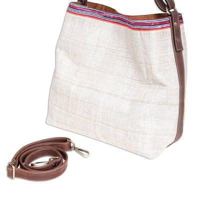 Alternate image for Hemp Shoulder Bag with Hmong-Style Trim Hmong Hemp