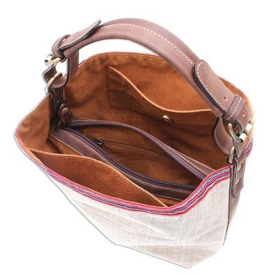 Alternate image for Hemp Shoulder Bag with Hmong-Style Trim Hmong Hemp