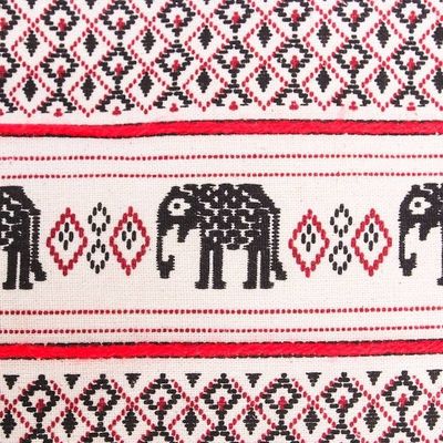 Alternate image for Elephant Motif Cotton and Leather Shoulder Bag Hmong Elephants