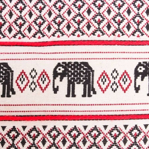 Alternate image for Elephant Motif Cotton and Leather Shoulder Bag Hmong Elephants