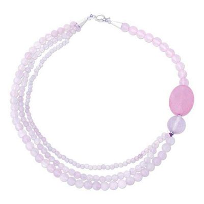 Alternate image for Beaded Rose Quartz Necklace Pretty Pink