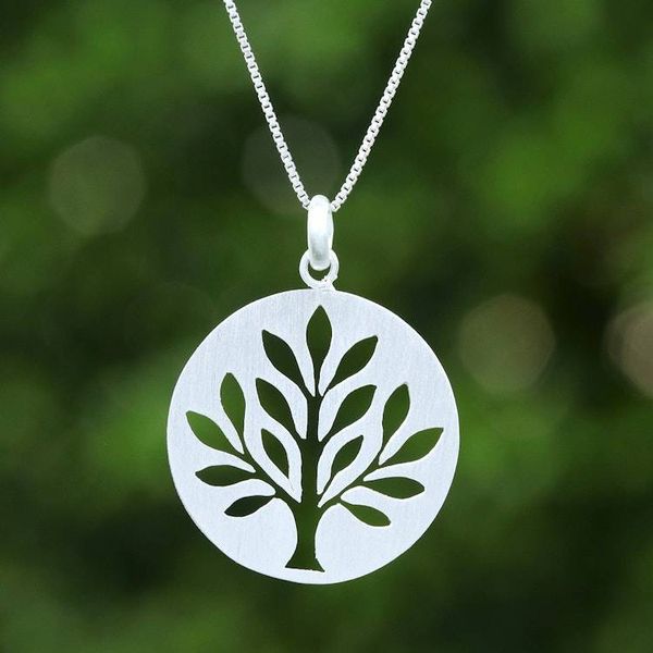 Alternate image for Silver Necklace with Openwork Tree of Life-Themed Pendant Timeless Tree