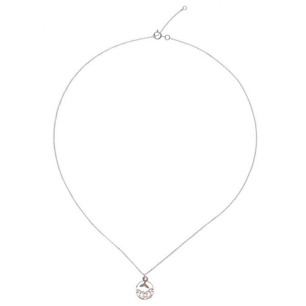 Alternate image for Rose Gold Accented Sterling Silver Whale Necklace Whale Splash