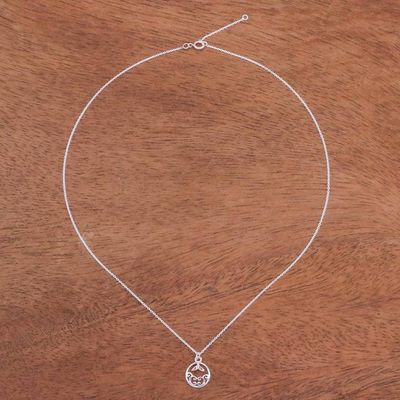 Alternate image for Rose Gold Accented Sterling Silver Whale Necklace Whale Splash