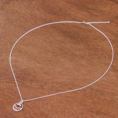 Alternate image for Rose Gold Accented Sterling Silver Whale Necklace Whale Splash