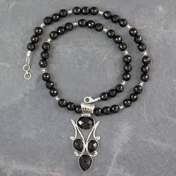Alternate image for Handmade Black Onyx and Silver Necklace Glorious