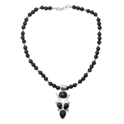 Alternate image for Handmade Black Onyx and Silver Necklace Glorious