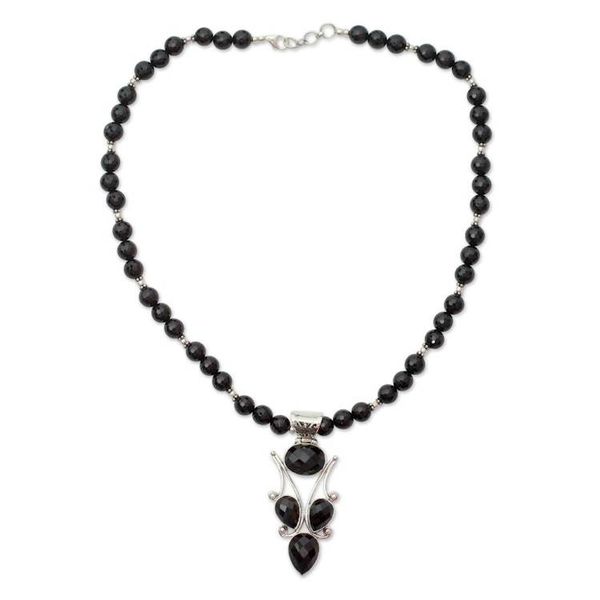 Alternate image for Handmade Black Onyx and Silver Necklace Glorious