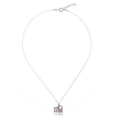 Alternate image for Whimsical Elephant Family-Themed Silver Pendant Necklace Together as One