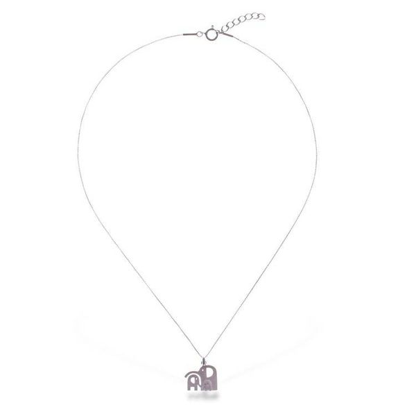 Alternate image for Whimsical Elephant Family-Themed Silver Pendant Necklace Together as One