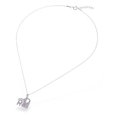 Alternate image for Whimsical Elephant Family-Themed Silver Pendant Necklace Together as One