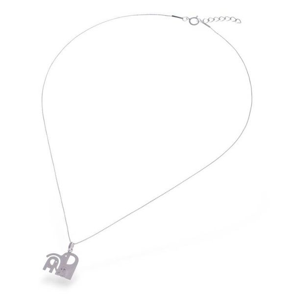 Alternate image for Whimsical Elephant Family-Themed Silver Pendant Necklace Together as One