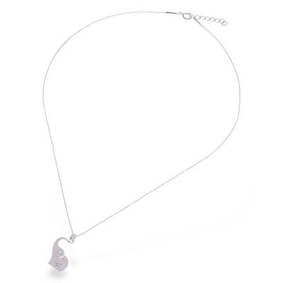 Alternate image for Elephant Mother and Child-Themed Silver Pendant Necklace Gentle Guardian