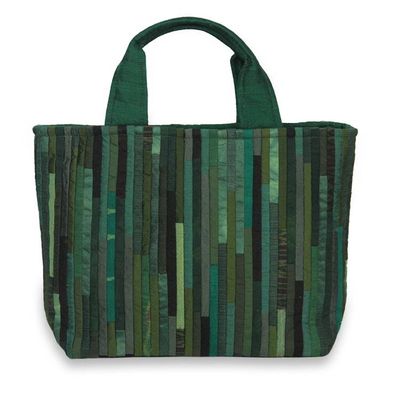 Alternate image for Hand Woven Silk Hill Tribe Tote Bag in Green Exotic Green