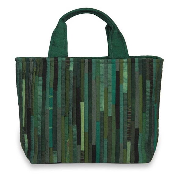 Alternate image for Hand Woven Silk Hill Tribe Tote Bag in Green Exotic Green