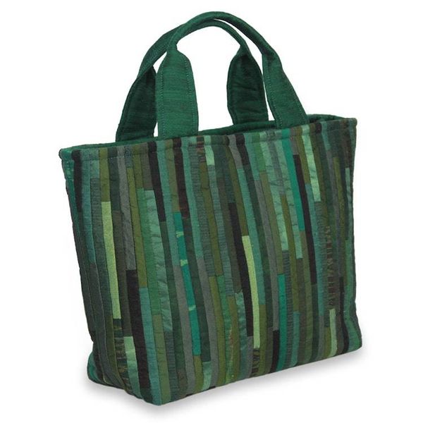 Alternate image for Hand Woven Silk Hill Tribe Tote Bag in Green Exotic Green
