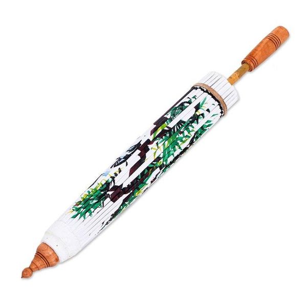 Alternate image for Hand-Painted Cotton Parasol with Bamboo Frame Tree of Love