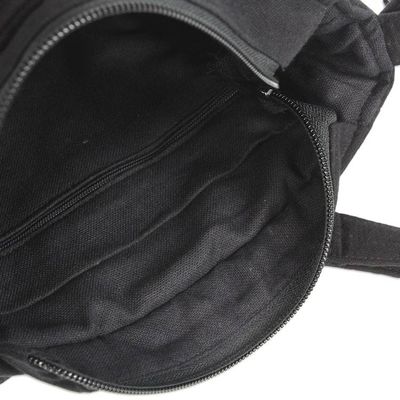 Alternate image for Black Cotton Thai Applique Shoulder Bag with 3 Pockets Black Siam